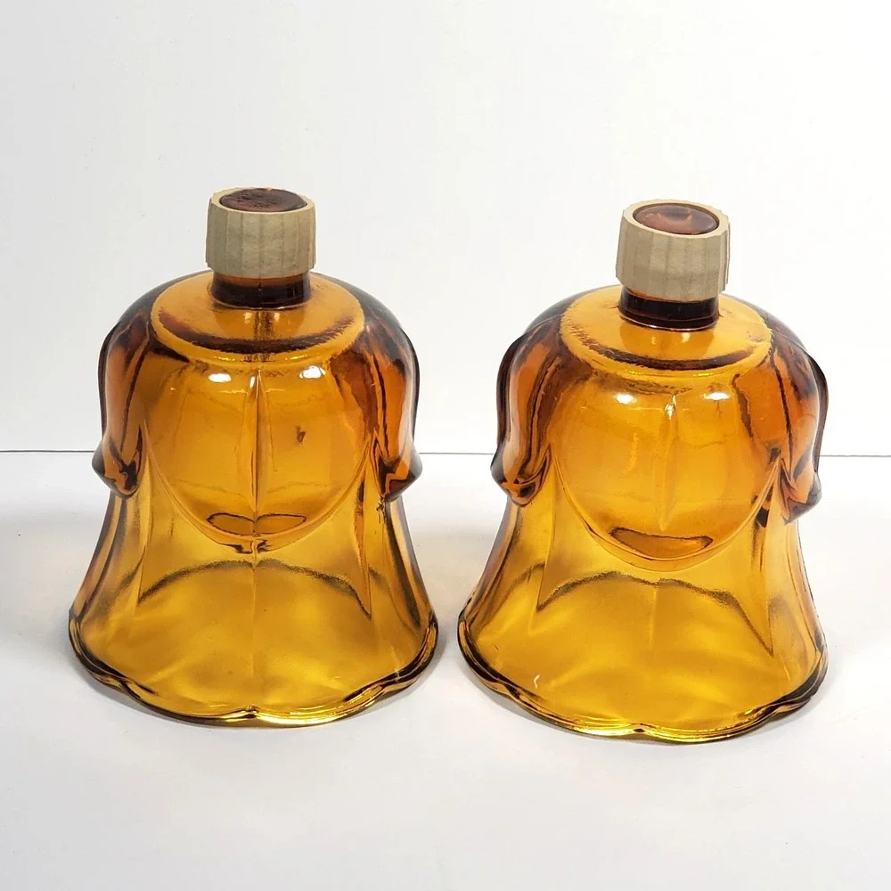 Vintage Votive Cups Peg Candles Amber Glass Home Interiors Qty of 2 New Grippers
